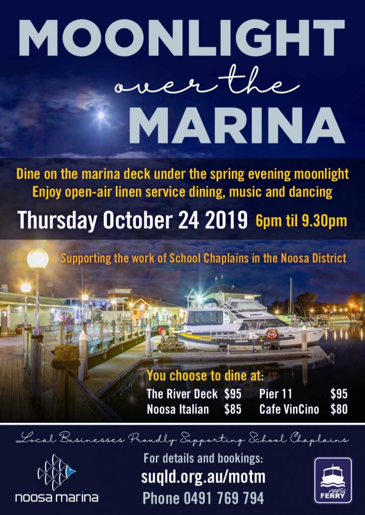 Moonlight over the Noosa Marina flyer